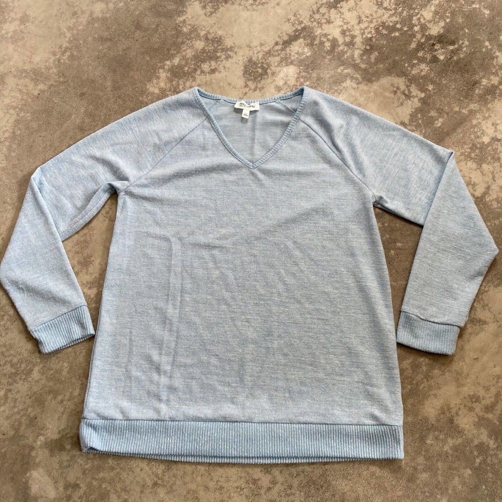 Haven Well Within V‎ Neck Sweater Light Blue Womens Size Small Long Sleeve